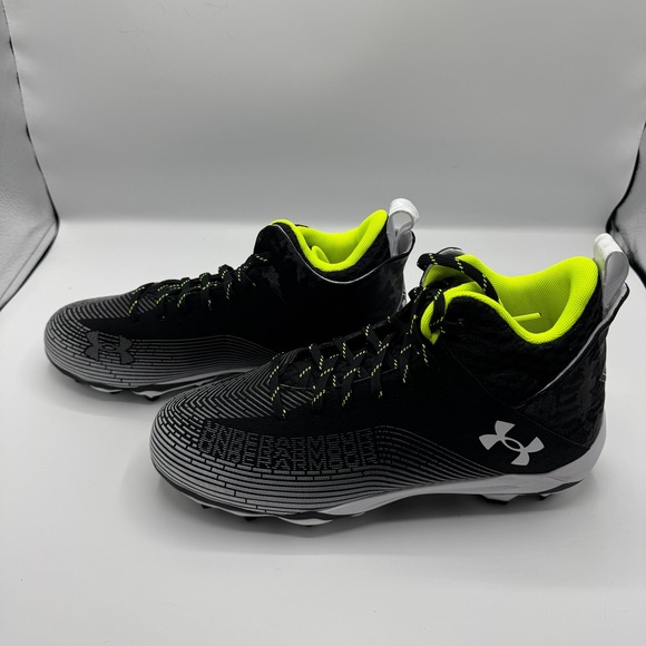 Under Armour UA Toxic Six Football‎ Cleats Black Neon Yellow Mens Size 10.5 main image 4